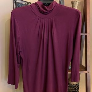 Plum mock neck top